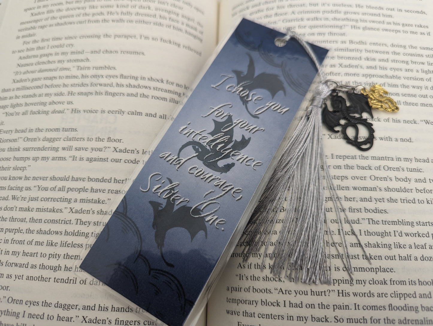 Silver One Bookmark | Fourth Wing Inspired Bookmark