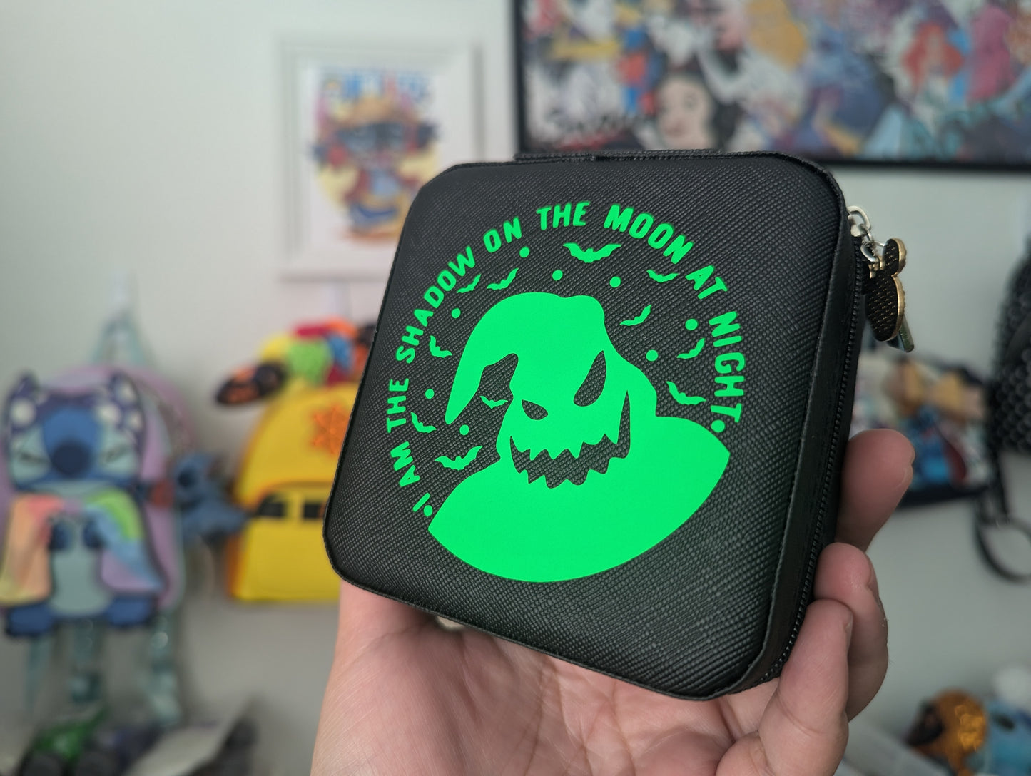 Boogie Man Glow in the Dark Jewelry Case | Oogie Inspired Jewelry Case, Travel Case, Jewelry Case, Faux Leather Case