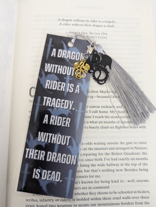 A Dragon Without Its Rider | Fourth Wing Inspired Bookmark