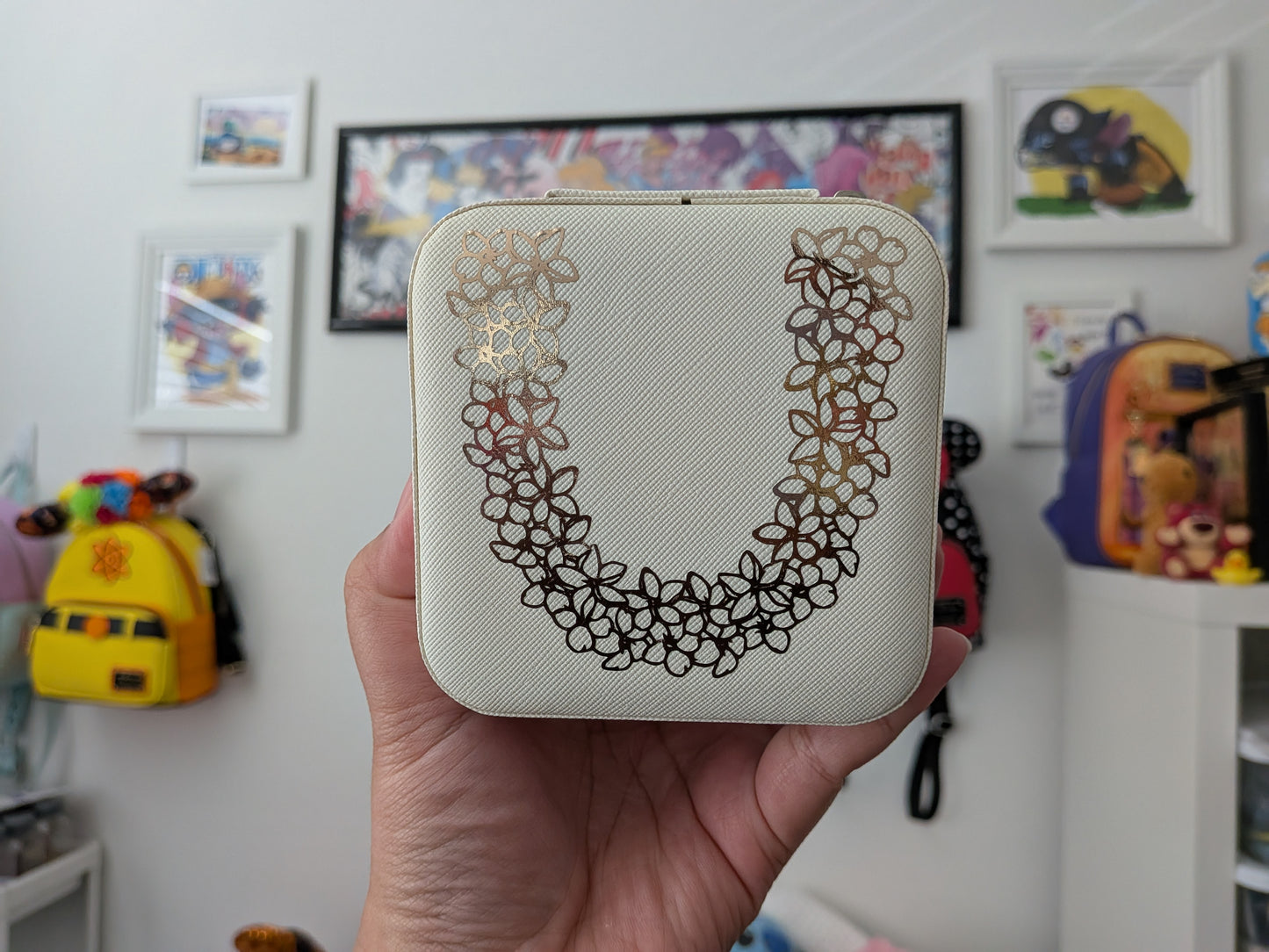 Puakenikeni and Pikake Lei Travel Jewelry Case