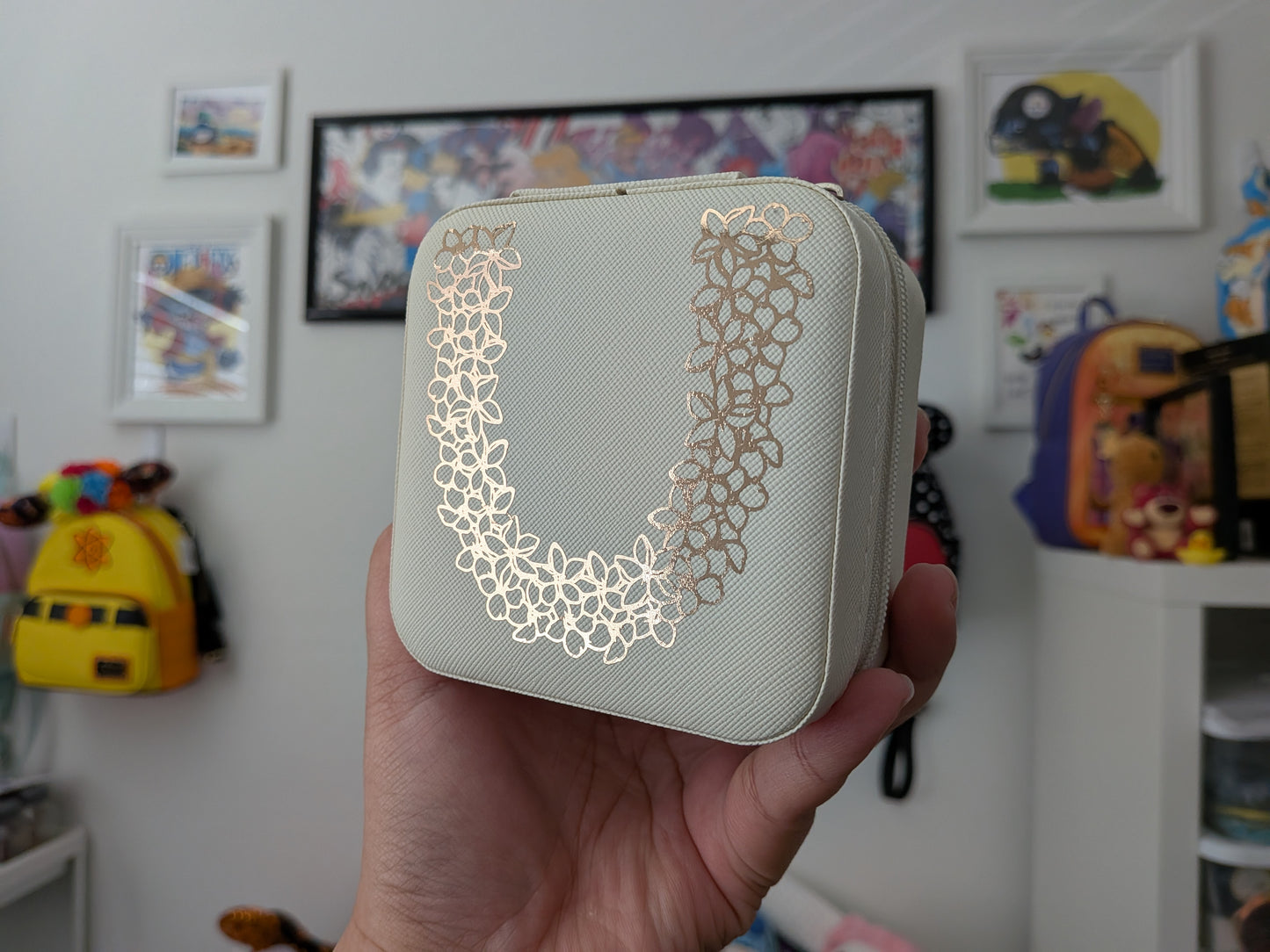 Puakenikeni and Pikake Lei Travel Jewelry Case