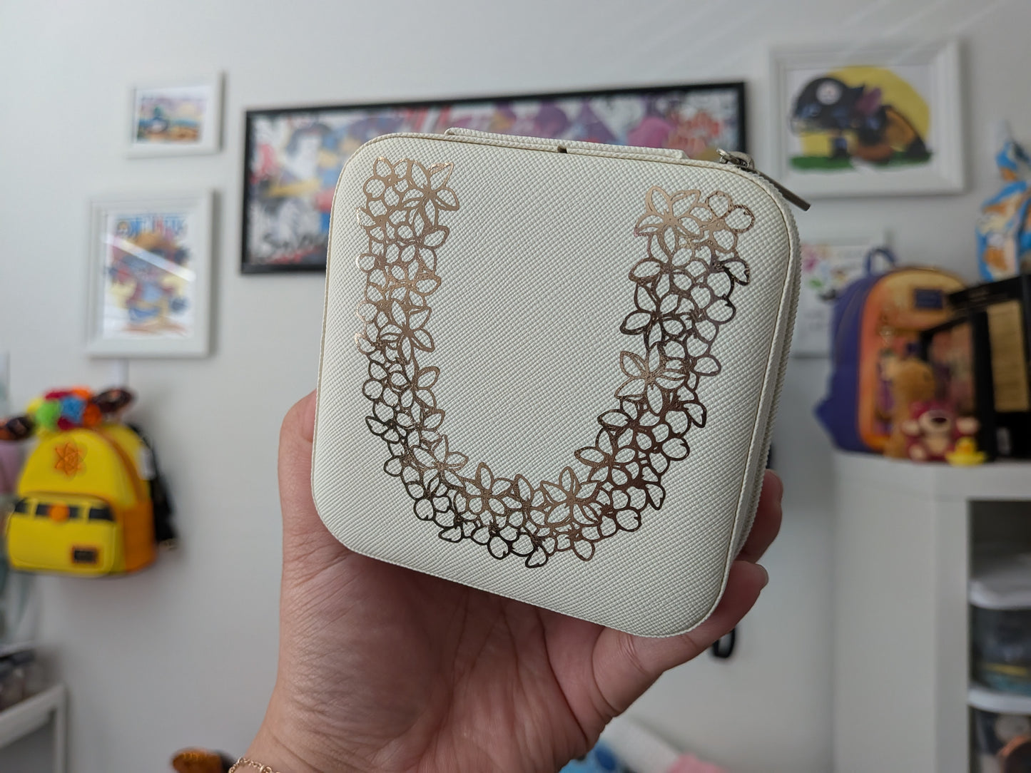 Puakenikeni and Pikake Lei Travel Jewelry Case